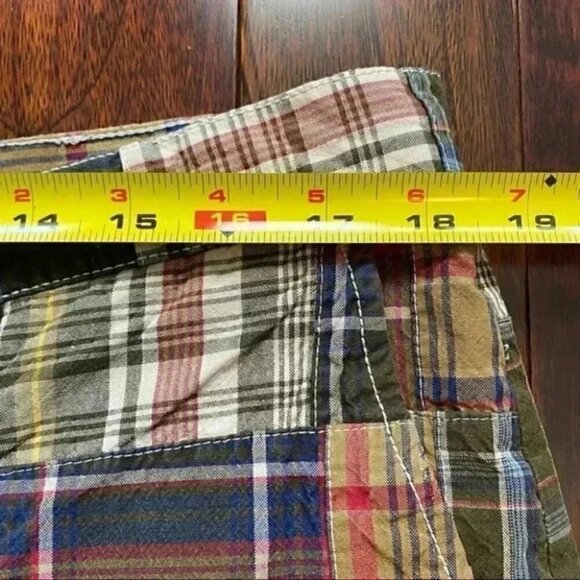 Sonoma Men’s Shorts Flat Front Chino Shorts Cotton Tan Green Blue Plaid Size 36 - Picture 13 of 16